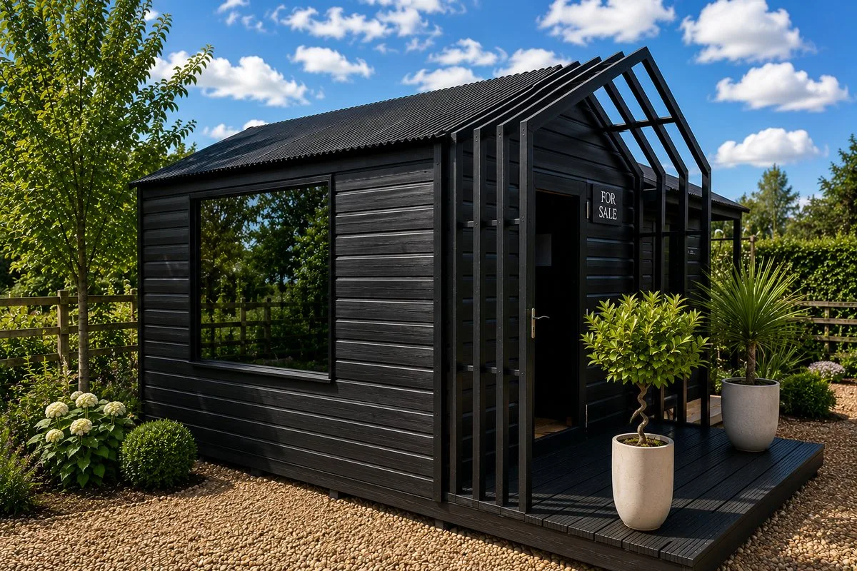 Black Contemporary Studio — 7ft x 10ft with Deck