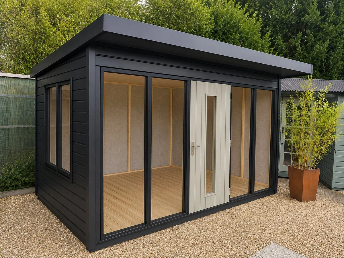 Pent Roof Studio — 8ft x 12ft with Canopy